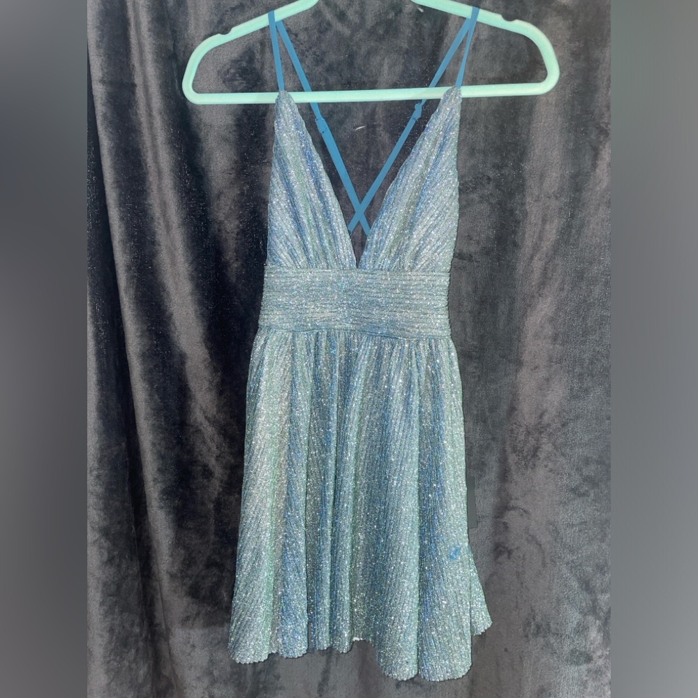 Lulus sparkly blue mini dress